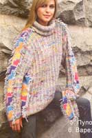 Вязание модели: Пуловер с варежками